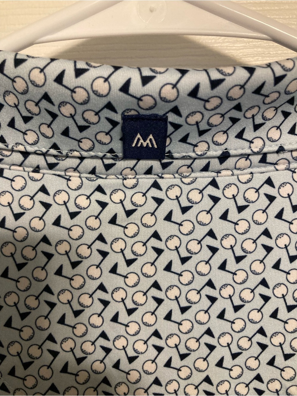 Mizzen+Main Light Blue Micro-Pattern Performance Polo - Picture 4 of 6